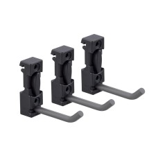 elfa Garage+ Storage Top Track System - Small Hook for Storage Track - Matt Grey - Pack of 3