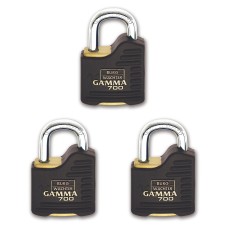 Burg Wachter Brass Gamma Padlock - 55mm Body - 22 x 26mm Shackle - Keyed Alike - Pack of 3