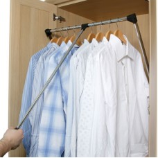Pull Down Wardrobe Rail Lift - 600-800mm - Max Weight 12kg - Chrome