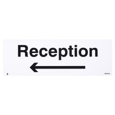 Exel Reception This Way Left Arrow Sign - 300 x 100mm - Rigid Plastic