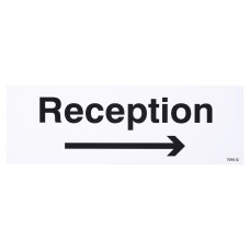 Exel Reception This Way Right Arrow Sign - 300 x 100mm - Rigid Plastic