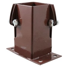 TIMCO Flush Fit Bolt Down Fence Post Shoe - Bolt Secure - 100 x 100mm - Oxide Red