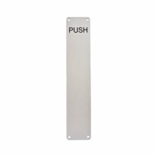 Exel Aluminium Finger Plate - Push - 375 x 75 x 3mm - Satin