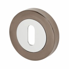 Excel Escutcheon - 52mm Diameter - Keyhole - Polished Chrome/Black Nickel