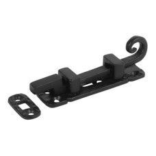 Olde Forge Curly Tail Necked Barrel Bolt - 85 x 23mm - Antique Black Iron