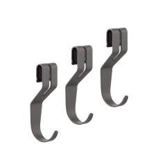 elfa Garage+ Storage Top Track System - Hook for Ventilated Wire Shelf - Matt Grey - Pack of 3