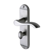 M Marcus Satin Chrome Scroll Bathroom Door Handle - Aurora Range - 183 x 42mm