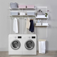 elfa Wardrobe & Storage Starter Kit - 3 Bay, 6 Ventilated Wire Shelf - 1855 x 1532 x 320mm - White