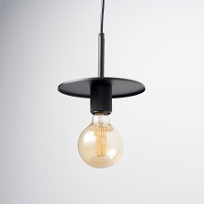 Exel Savaneta Knurled Ceiling Light Pendant - Matt Black Fittings and Plate