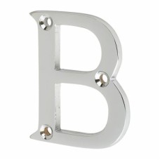 63mm Screw Fix Door Letter - B - Polished Chrome