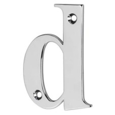 77mm Screw Fix Door Letter - d - Bright Chrome
