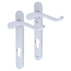 Fab & Fix Windsor uPVC Scroll Multipoint Door Handle - 92mm c/c - LH - Premium Satin Silver