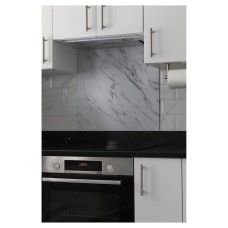 Exel Aluminium Kitchen Splashback - 900 x 750mm - Matt White Marble