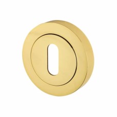Exel Escutcheon - 50mm Diameter - Keyhole - Polished Brass