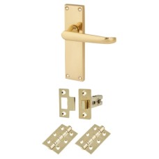 Exel Victorian Latch Door Handle Kit - Polished Brass