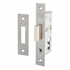 Nemef 9600 Narrow Style Euro Deadlock - 45mm Case - 30mm Backset - Satin Stainless Steel