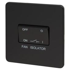 Knightsbridge 10AX 1 Gang Triple Pole Fan Isolator Switch - Matt Black