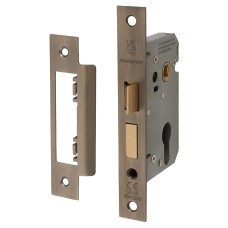 Exel Contract Euro Profile Sashlock - 65mm Case - 44mm Backset - Antique Brass