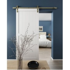 FVG Barn Strap Sliding Door Gear - Face Mounted - 2000mm Track - 120kg Max Door Weight - Ant Brass