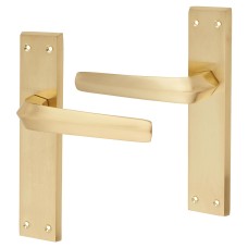 Exel Satin Brass Latch Door Handle - Norley Range - 200 x 42mm