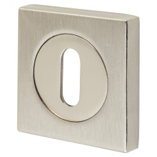 Hampstead Square Escutcheon - 52 x 52mm - Keyhole - Satin Nickel - Pair