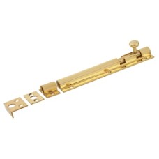 Decorative Straight Barrel Bolt - 150 x 32mm - Polished Brass