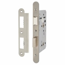 Union JHD72WC Heavy Duty DIN Bathroom Lock - 90mm Case - 60mm Backset - Radius - Sat Stainless Steel