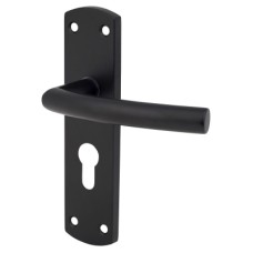 Exel Matt Black Arched Euro Lock Door Handle - 172 x 44mm