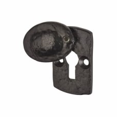 Olde Forge Plaque Covered Escutcheon - 45 x 29mm - Keyhole - Antique Black Iron