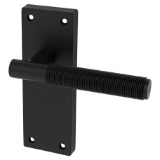 Exel Matt Black Reeded Latch Door Handle - Lily Range - 155 x 55mm
