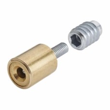 Bramah Rola Wooden Sash Window Stop - 19mm - Satin Brass - 10 Body + 20 Inserts