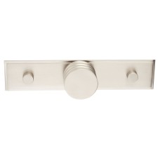 Frelan Hoxton Sturt Cabinet Knob on Rushton Backplate - 30mm Diameter - Satin Nickel