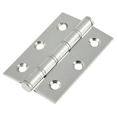 Washered Stainless Steel Butt Door Hinge - 76 x 51 x 2mm - Polished Stainless - Pair