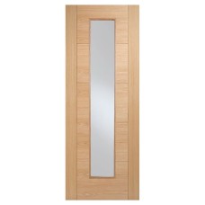 LPD Vancouver 1 Light Long Light Clear Glazed Pre-Finished Solid Internal Door - 1981 x 838mm - Oak