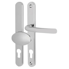 Fab & Fix Balmoral uPVC Offset Multipoint Lever/Pad Door Handle - 92/62mm c/c - Bright Chrome
