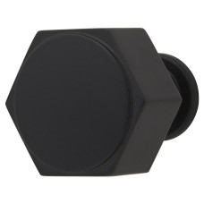 Alexander & Wilks Vesper Hex Cabinet Knob - 33mm Diameter - Matt Black