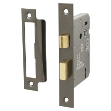 Hampstead 3 Lever Sashlock - 75mm Case - 57mm Backset - Square - Black Nickel