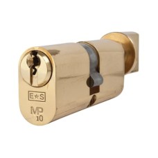 Eurospec 10 Pin 70mm Oval Thumbturn Cylinder - 35mm Turn + 35mm - Polished Brass - Keyed to Differ