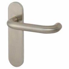Exel Satin Stainless Steel 19mm Return to Door Latch Door Handle - Radius - 170 x 45mm