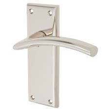 Serozzetta by Carlisle Brass Polished Nickel Latch Door Handle - Trenta Range - 150 x 50mm