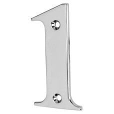 79mm Screw Fix Door Numeral - 1 - Bright Chrome