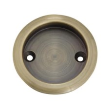 FVG Round Screw Fixed Flush Handle - 63mm Diameter - Antique Brass