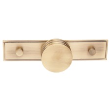 Frelan Hoxton Sturt Cabinet Knob on Rushton Backplate - 40mm Diameter - Antique Brass