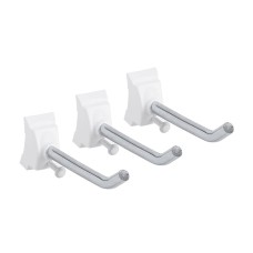 elfa Top Track System - Long Storage Track Hooks - 38 x 96 x 24mm - White - Pack of 3
