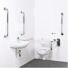 Fitzroy of London Wall Hung Doc M Pack - Concealed Fixings - Polished Stainless Steel