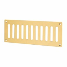 Hampstead Plain Slotted Vent - 242 x 89mm - 4800mm² Free Air Flow - Polished Brass