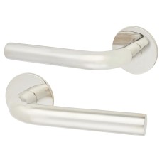Jigtech Polished Stainless Steel Door Handles on Round Slim Rose - Schema Syfte Range 