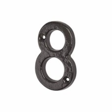 Elan 76mm Screw Fix Door Numeral - 8 - Metalized Antique Black Iron