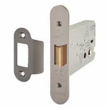 Hampstead Heavy Duty Flat Latch - 104mm Case - 82mm Backset - Radius - Black Nickel