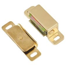 Veel-2 Magnetic Catch - 46 x 15 x 14mm - 6kg Pull - Polished Brass 
